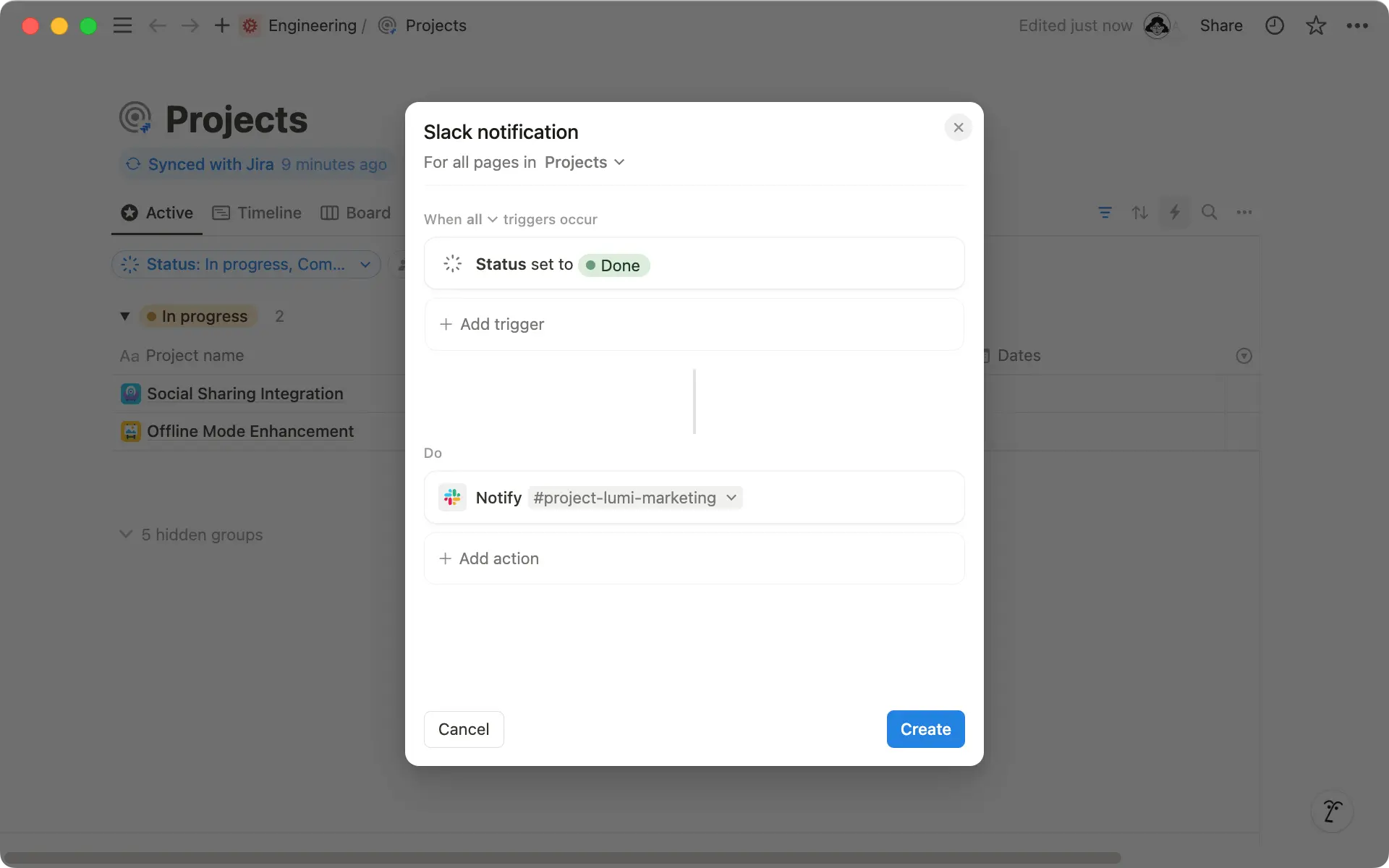 Slack 채널을 선택하여, 프로젝트가 완료되면 알림을 받으세요.