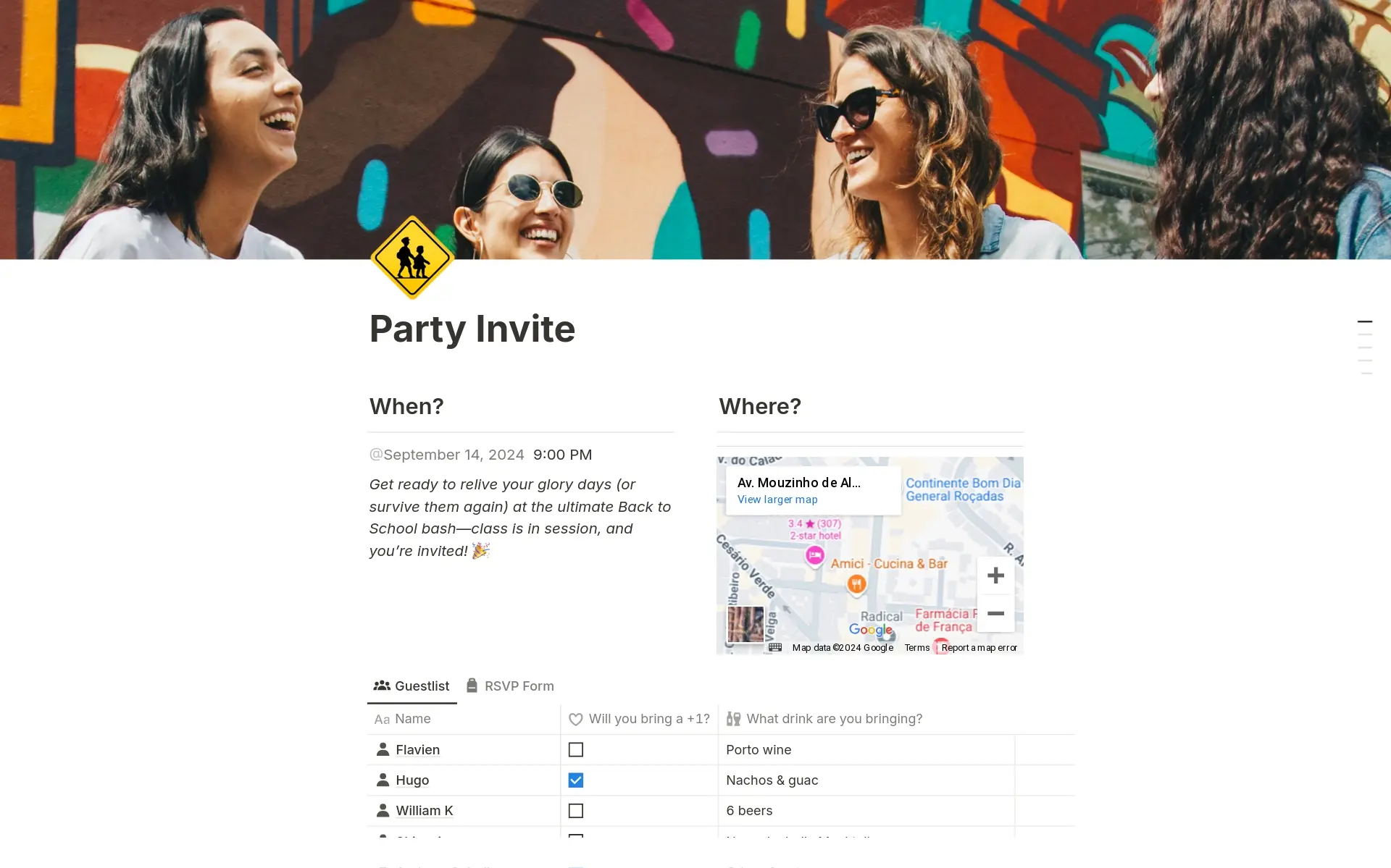 Xem trước mẫu cho Party invite with RSVP