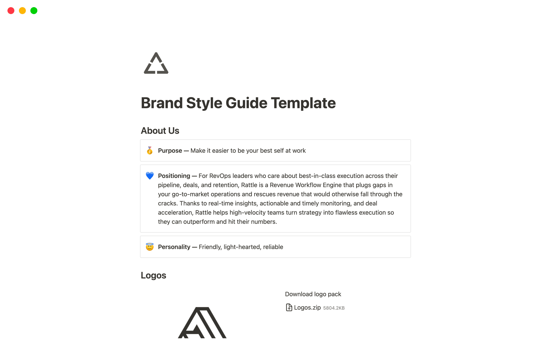 Xem trước mẫu cho Brand Style Guide