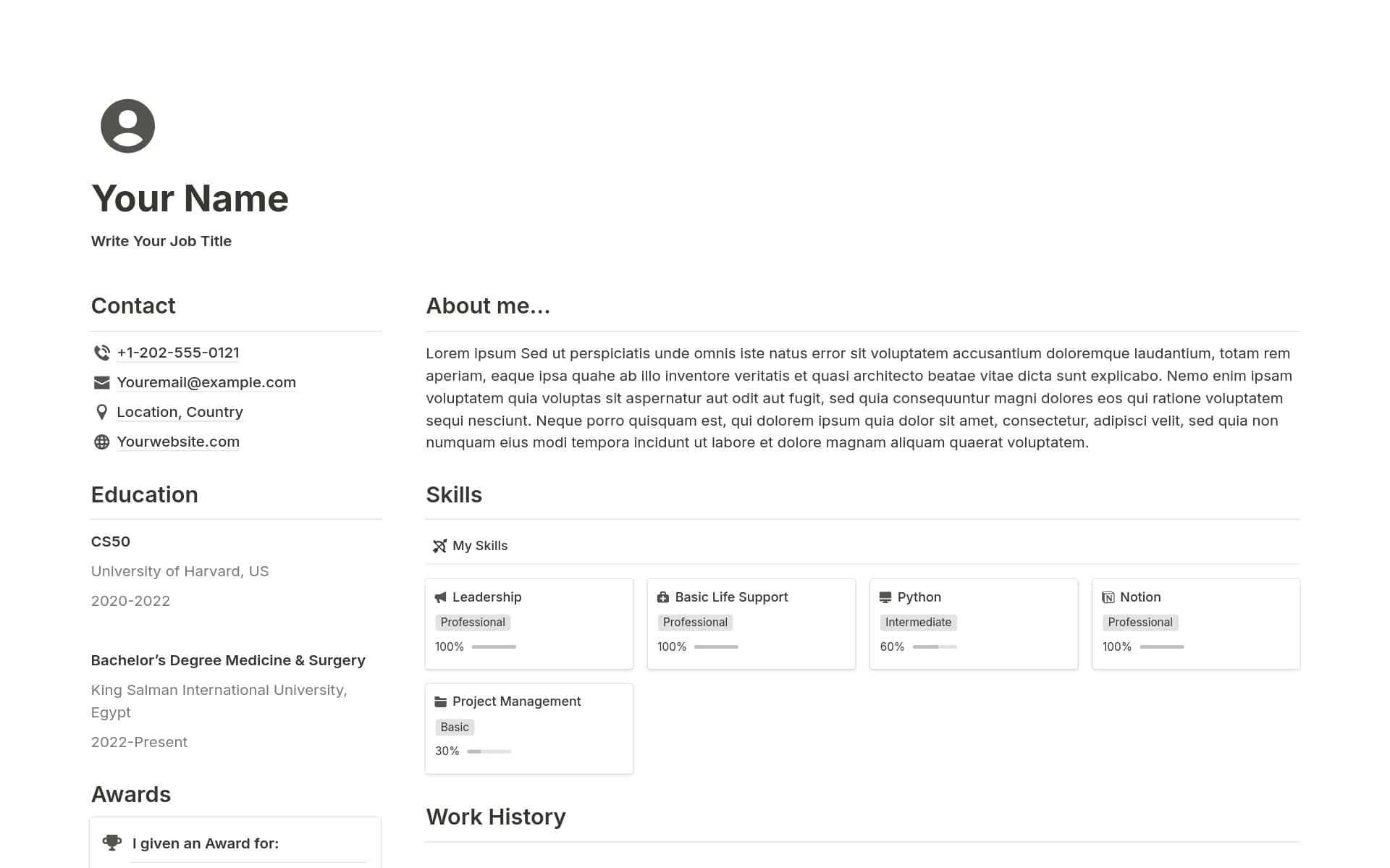 Xem trước mẫu cho Minimalist Resume